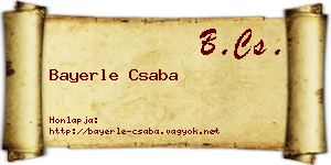 Bayerle Csaba névjegykártya